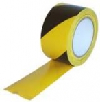 Výstražná PVC páska 50mm x 33m, žlutočerná levá